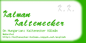 kalman kaltenecker business card