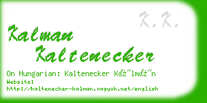 kalman kaltenecker business card